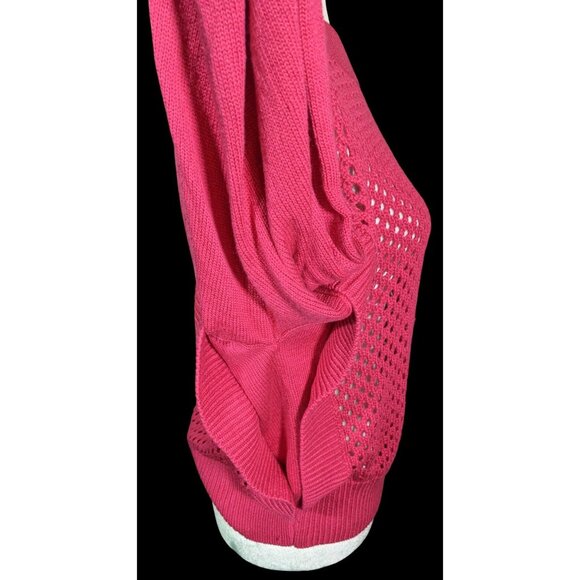 Velez Artisan Pink Asymmetrical Sweater With Orange Cuffs - Picture 5 of 6